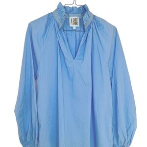 A Shirt Thing Light Blue V-Neck Penelope Blouse